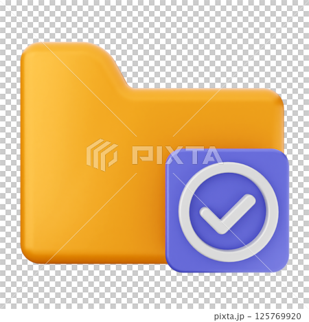 3d verification check mark approve folder 3d verification check mark approve folder 125769920