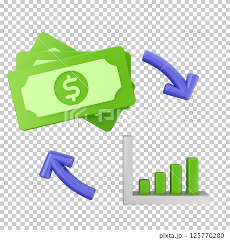 3d money investment icon 3d money investment icon 125770280