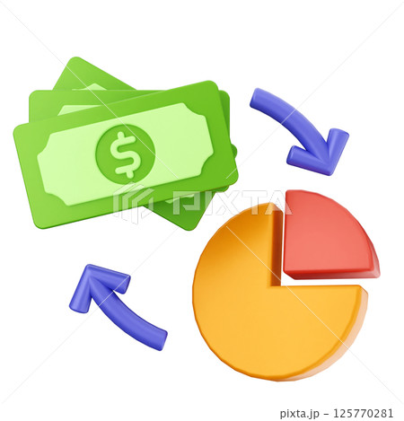 3d money investment icon 3d money investment icon 125770281