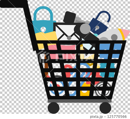 購物車圖形插圖中的業務圖標 購物車圖形插圖中的業務圖標 125770566