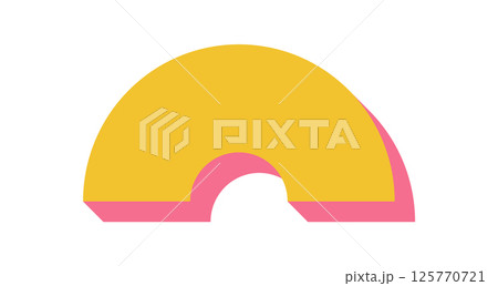 Bold abstract sticker icon. Modern graphic shape with flat design and brutalism influence. This unique element features a striking curve and shadow, creating a captivating visual effect. Ideal for 125770721
