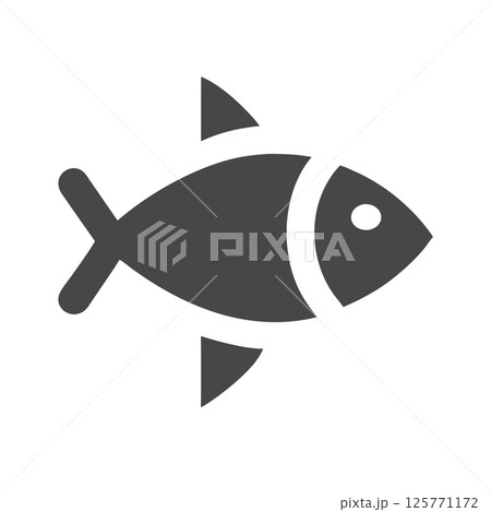 Minimalist Fish Outline Icon Simple Seafood Symbol for Menus, Packaging & Marine-Themed Designs 125771172