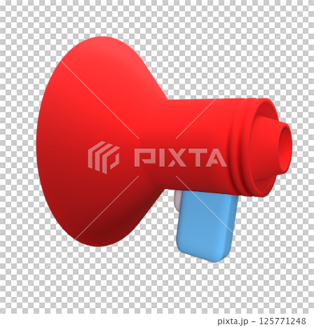 The Mega phone png image for Media or podcast concept 3d Rendering. 125771248
