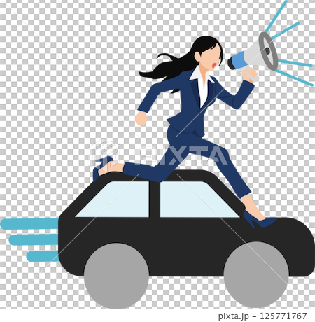 女商人罷工的插圖 女商人罷工的插圖 125771767