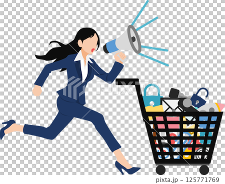 女商人銷售的插圖 女商人銷售的插圖 125771769