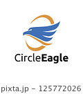 Circle Eagle Hawk Falcon Bird Animal Head Mascot Business Logo Template 125772026
