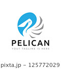 Circle Pelican Bird Animal Nature Negative Space Business Logo Template 125772029