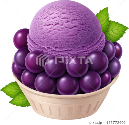 Grape sorbet parfait in a bowl Grape sorbet parfait in a bowl 125772402