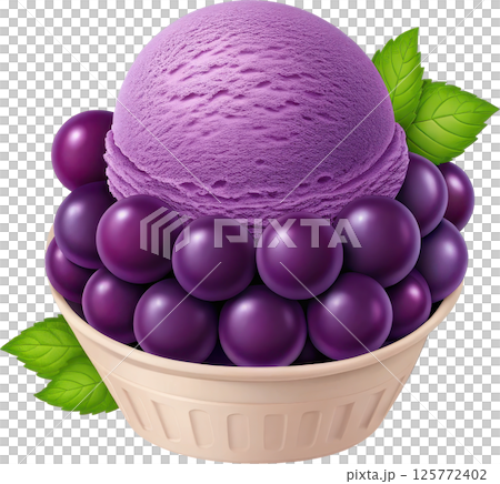 Grape sorbet parfait in a bowl Grape sorbet parfait in a bowl 125772402