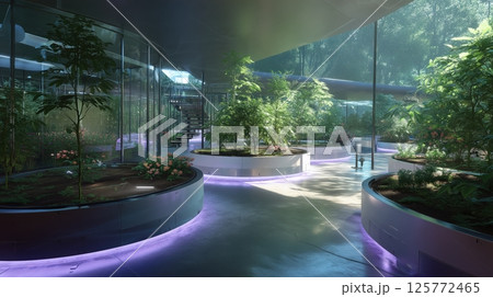 Futuristic Indoor Botanical Garden 125772465