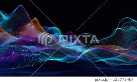 Abstract Digital Waveform Landscape 125772467