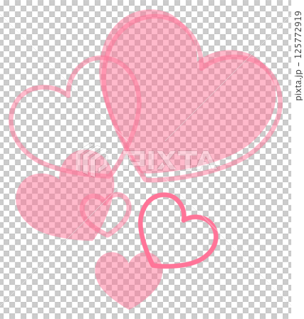 Softly overlapping pink hearts illustration 125772919