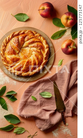 Apple cake with fresh fruit crusty pie pastry snack dessert for coffee time Apple cake with fresh fruit crusty pie pastry snack dessert for coffee time 125773147