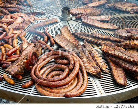 Grilled at a Spanish street party Grilled at a Spanish street party 125773162