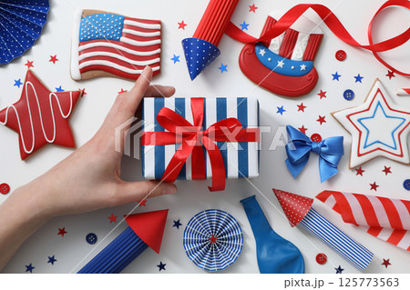 Festive decorations for the 4th of July celebration 125773563