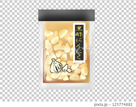 黑醋蒜手繪插圖 125774882