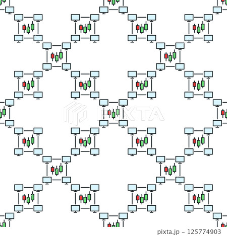 Candlestick chart with Computers vector online trading colored seamless pattern Candlestick chart with Computers vector online trading colored seamless pattern 125774903