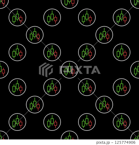 Circle with candlestick pattern vector selling financial derivatives thin line seamless pattern Circle with candlestick pattern vector selling financial derivatives thin line seamless pattern 125774906