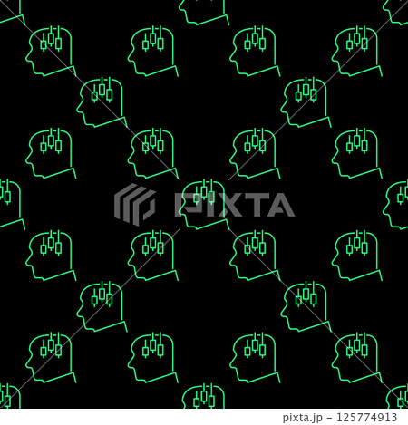 Candlestick Pattern inside human head vector linear seamless pattern Candlestick Pattern inside human head vector linear seamless pattern 125774913