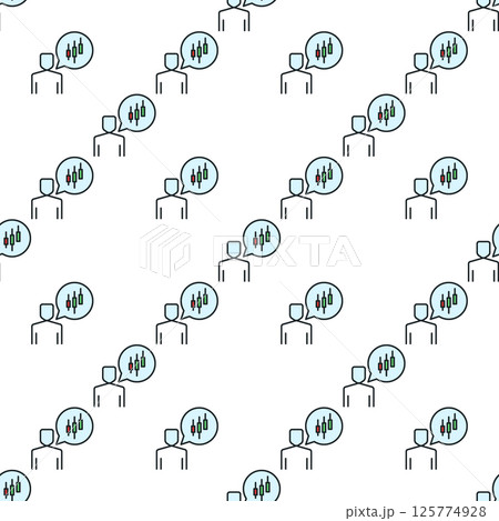 Man talking about trading vector colored seamless pattern 125774928