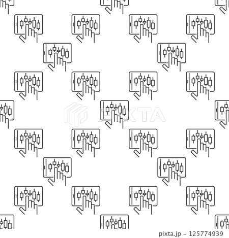 Tablet with candlestick pattern on screen vector electronic trading linear seamless pattern Tablet with candlestick pattern on screen vector electronic trading linear seamless pattern 125774939