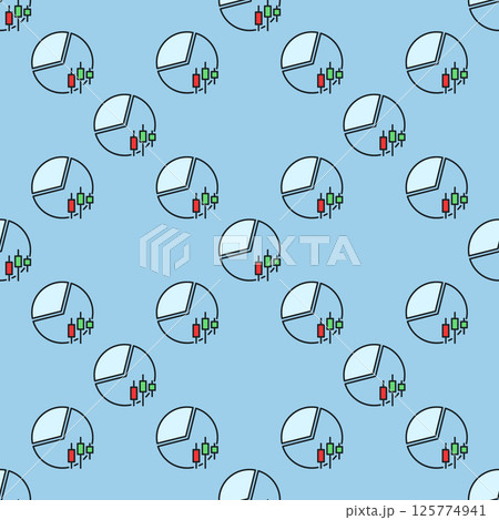 Trading Pie Chart vector financial statistics colored seamless pattern 125774941