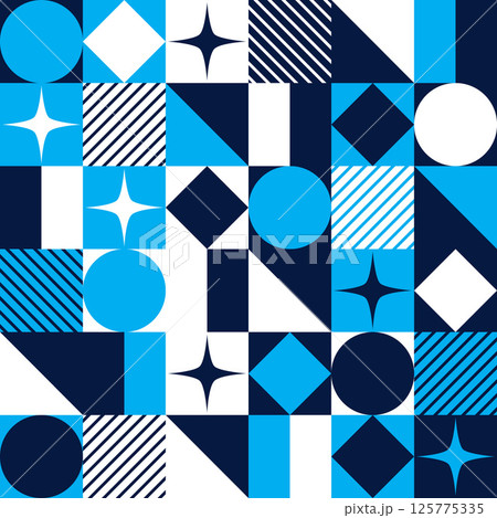 Abstract Geometric Background. Neo Geo Pattern. Abstract Pattern Trendy with Square and Round Colored. Neo Geo Seamless Pattern Design Can Be Used For Wrapping Paper, Packaging, Wallpaper, Cover, post Abstract Geometric Background. Neo Geo Pattern. Abstract Pattern Trendy with Square and Round Colored. Neo Geo Seamless Pattern Design Can Be Used For Wrapping Paper, Packaging, Wallpaper, Cover, post 125775335