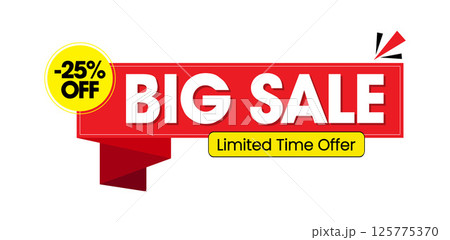 Big Sale Tag. Special offer, big sale, discount, best price, mega sale tag. Mega Sale Tag. Vector Illustration 125775370