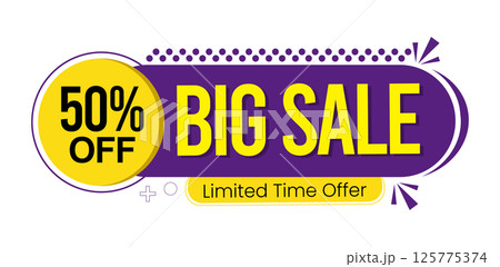 Big Sale Tag. Special offer, big sale, discount, best price, mega sale tag. Mega Sale Tag. Vector Illustration 125775374