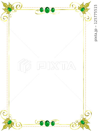 エメラルド装飾のフレーム 125775515