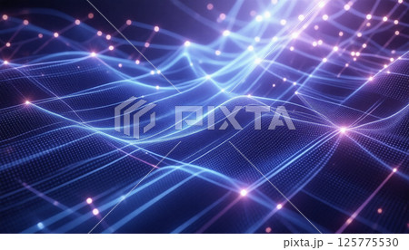 抽象的な青い光線 125775530