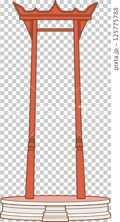 Illustration of Sao Ching Cha the landmark in Bangkok, Thailand. 125775788