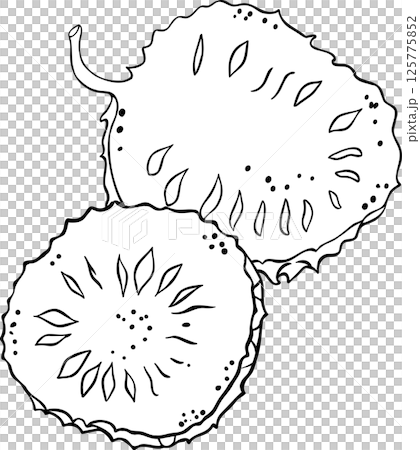 Soursop  Fruit  Outline Illustration 125775852