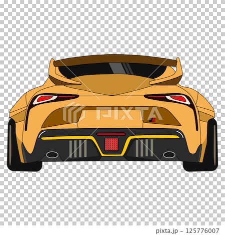 A rear view of a Cartoon japan tuned car. Vector illustration A rear view of a Cartoon japan tuned car. Vector illustration 125776007