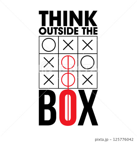 Think Outside The Box. Motivational Quote. Think Outside The Box Typography Quotes Vector. Vector illustration Think Outside The Box. Motivational Quote. Think Outside The Box Typography Quotes Vector. Vector illustration 125776042