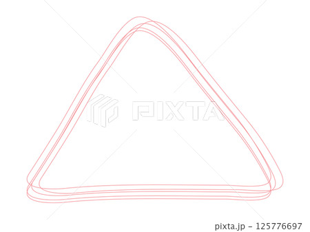 ピンクの手描きの重なる三角形フレーム背景 125776697