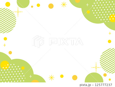 ポップなフレームイラスト グリーン ポップなフレームイラスト グリーン 125777237