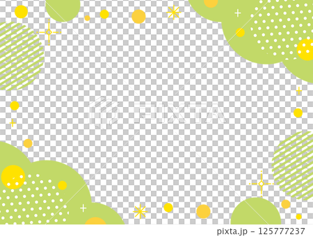 ポップなフレームイラスト グリーン ポップなフレームイラスト グリーン 125777237
