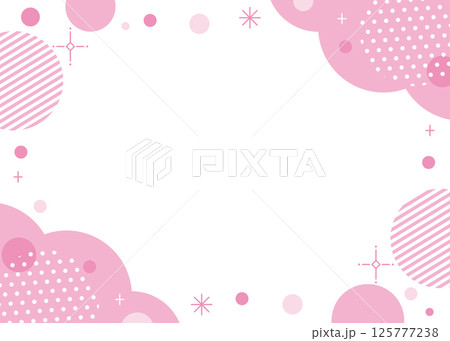 ポップなフレームイラスト ピンク ポップなフレームイラスト ピンク 125777238