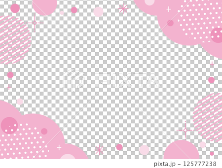 ポップなフレームイラスト ピンク ポップなフレームイラスト ピンク 125777238
