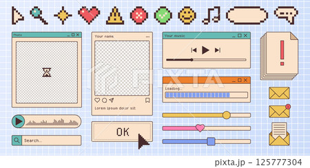 Retro browser window interface elements Retro browser window interface elements 125777304