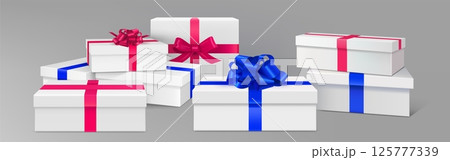 Gift box podium and prize presentation stage Gift box podium and prize presentation stage 125777339