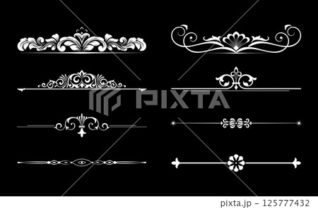 Vintage set. Floral elements for design monograms, invitations, frames, menus and labels. Graphic design of the website, cafes, boutiques, hotels, wedding invitations. 125777432