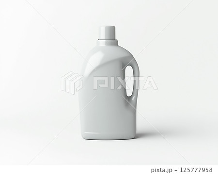 Laundry detergent bottle on a clean background with smooth design and simple aesthetic 125777958