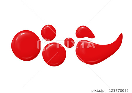 Set of Red Gel Nail Polish Drops Isolated on White.  125778053