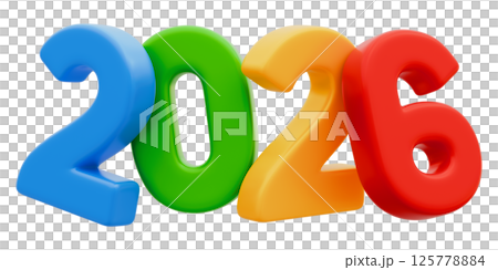 2026 Glossy Plastic Colored Numbers 125778884