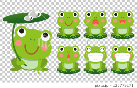 Cute frog illustration 01 125779171