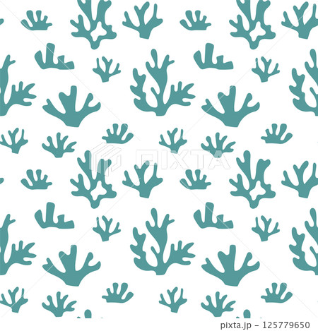 Seamless pattern with tropical corals 125779650