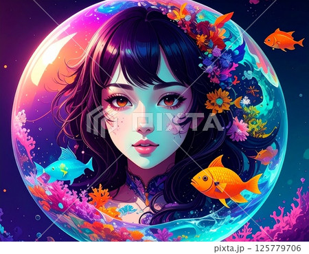 アクアリウム美女 125779706