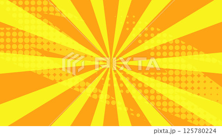 yellow cartoon background with abstract sunburst and graphic dots pattern design yellow cartoon background with abstract sunburst and graphic dots pattern design 125780224